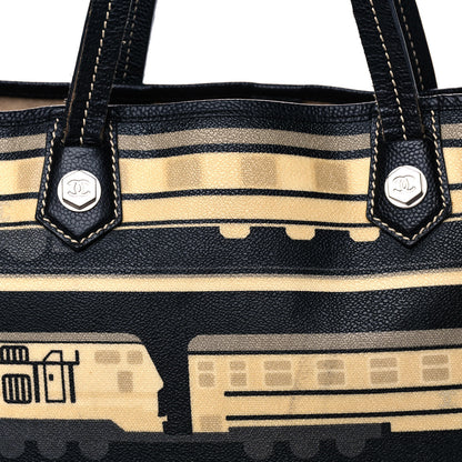Chanel Coated Canvas Le Train Bag Black 9 of 11