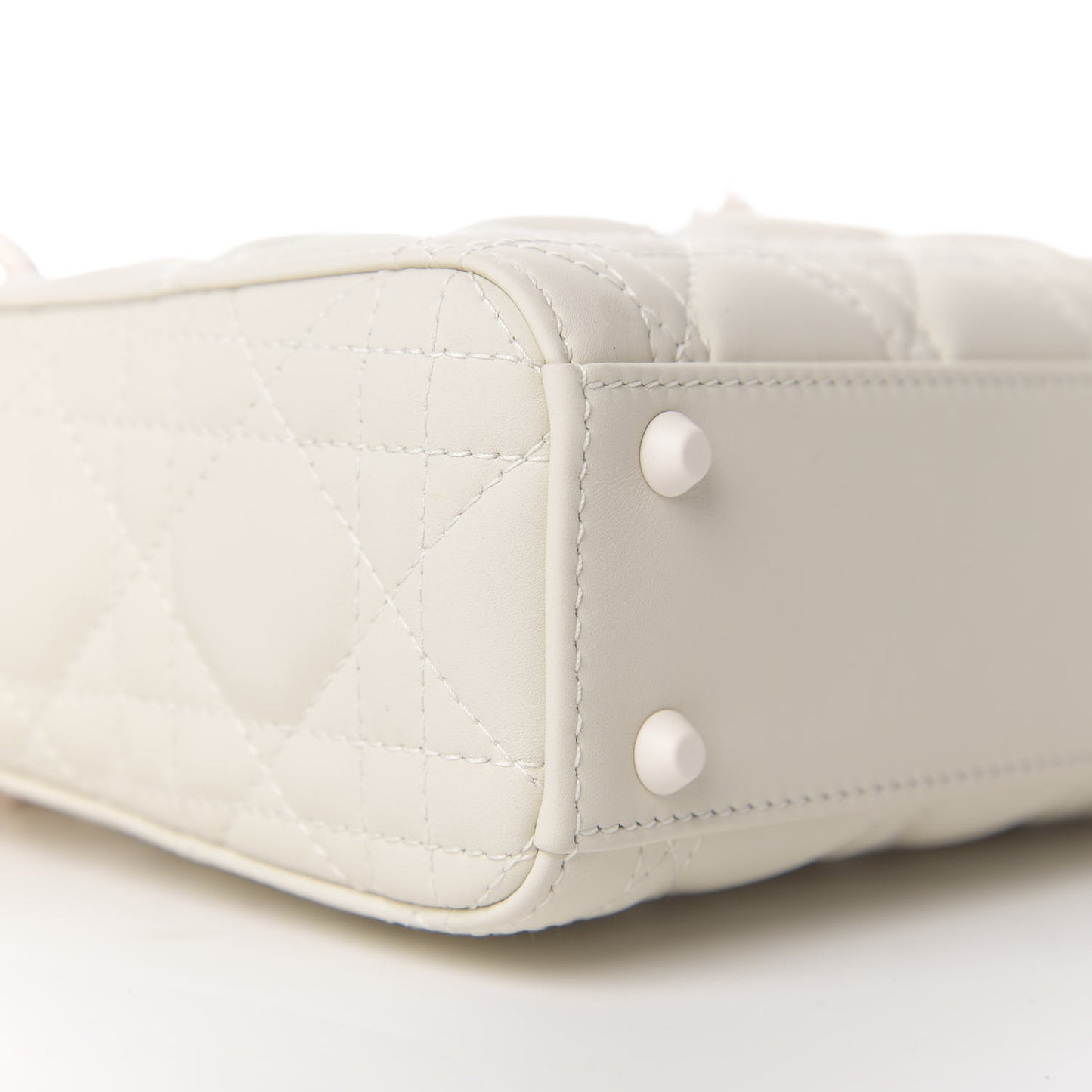 Ultra Matte Calfskin Cannage Mini Lady Dior White