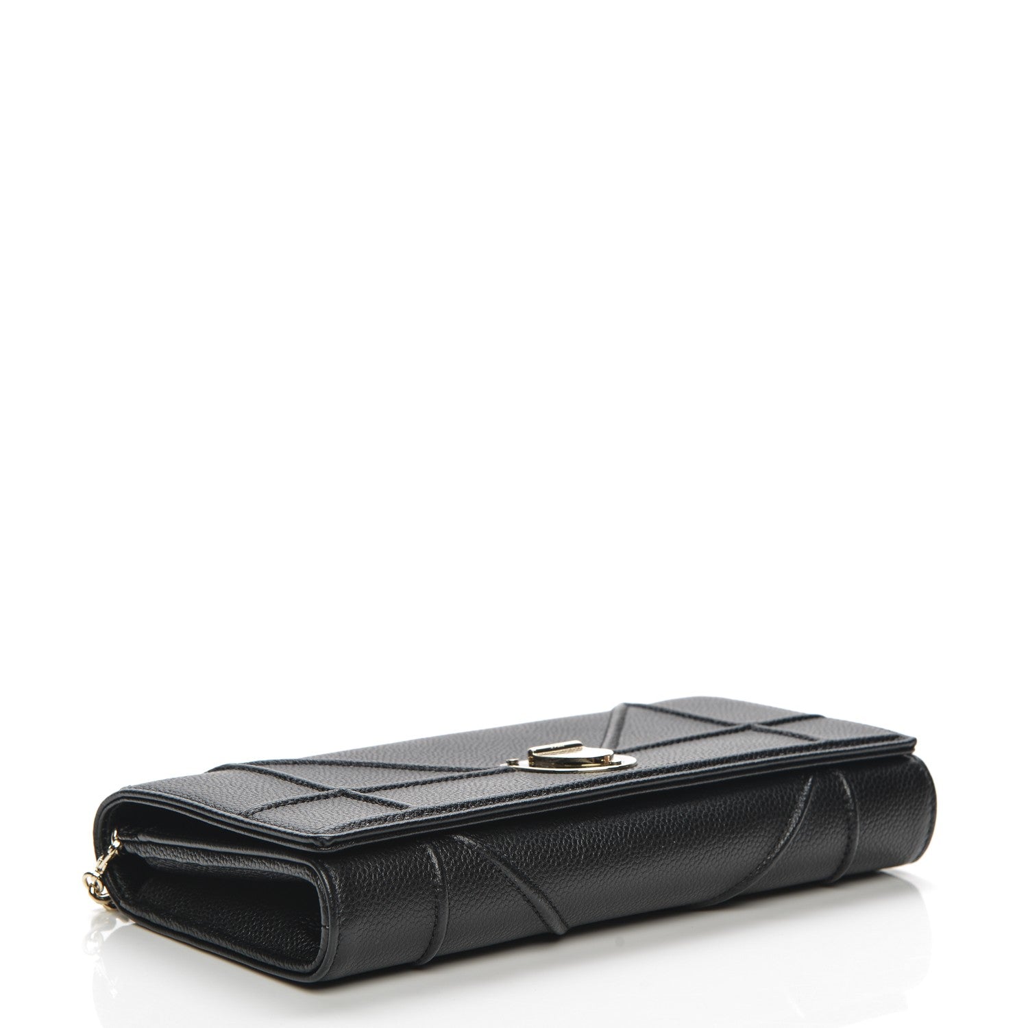 Christian Dior Grained Calfskin Diorama Croisiere Chain Wallet Black 4 of 7