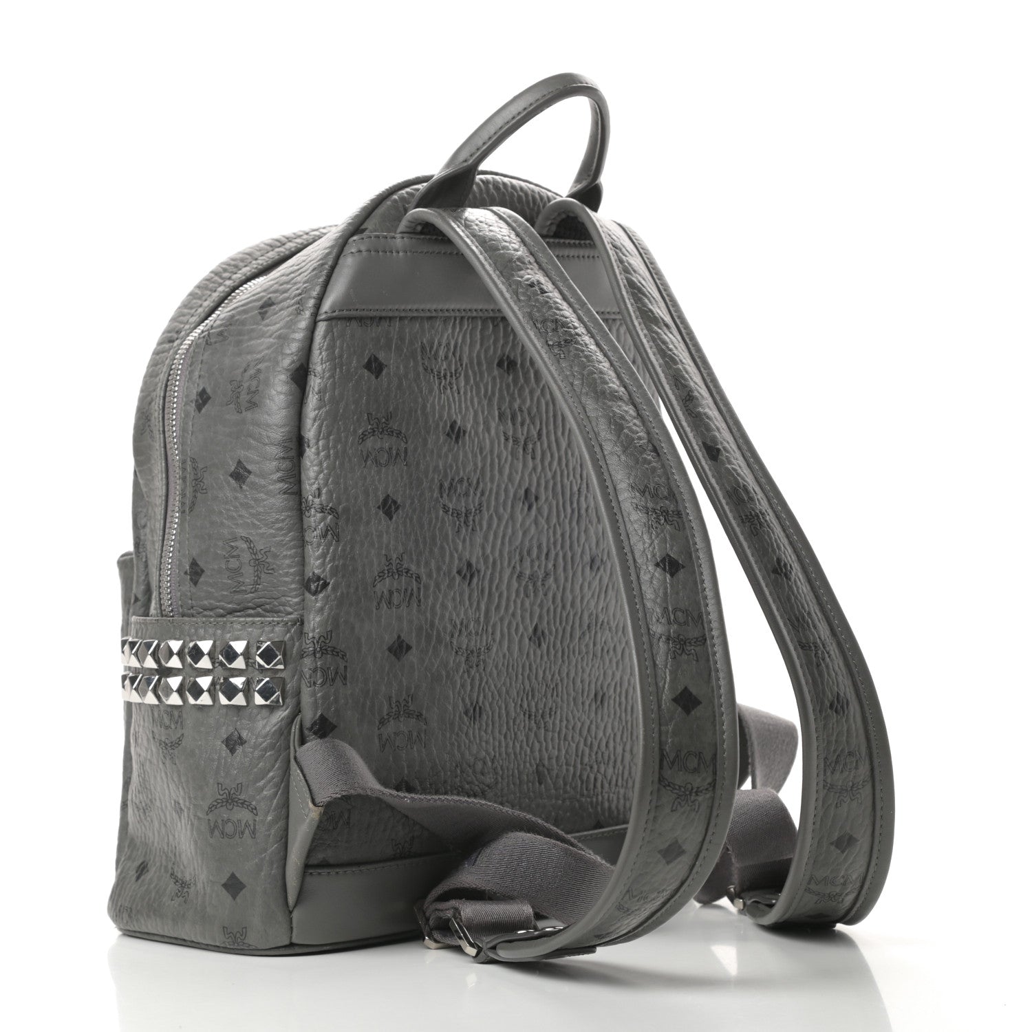 MCM Visetos Small Side Stud Stark Backpack Phantom Grey 3 of 14