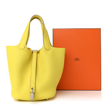 Hermes Taurillon Clemence Picotin Lock 18 PM Lime 11 of 11