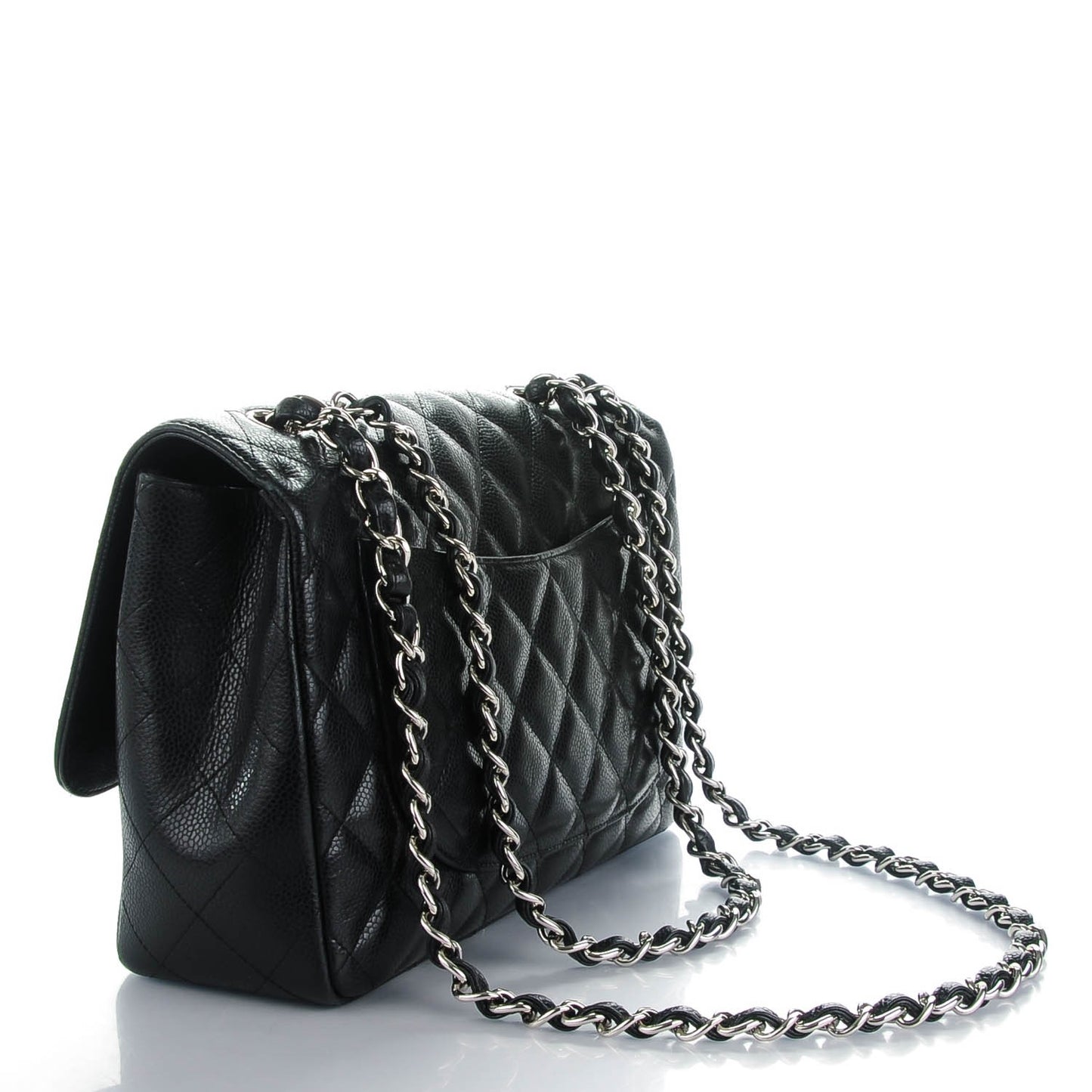 Caviar Quilted Jumbo Single Flap Black
