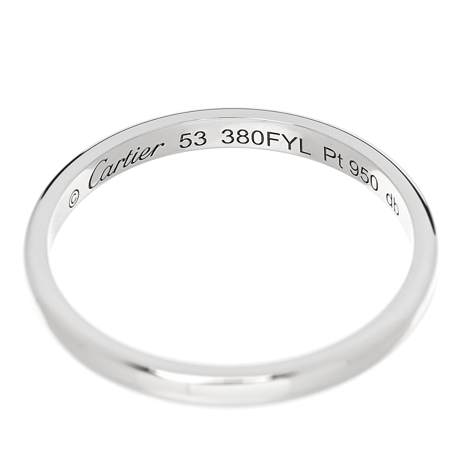 Cartier Platinum 2mm 1895 Wedding Band Ring 53 6.5 4 of 5