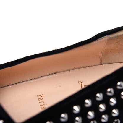 Christian Louboutin Velvet Mens Rollerboy Spikes Flat Loafers 43.5 Black 9 of 13