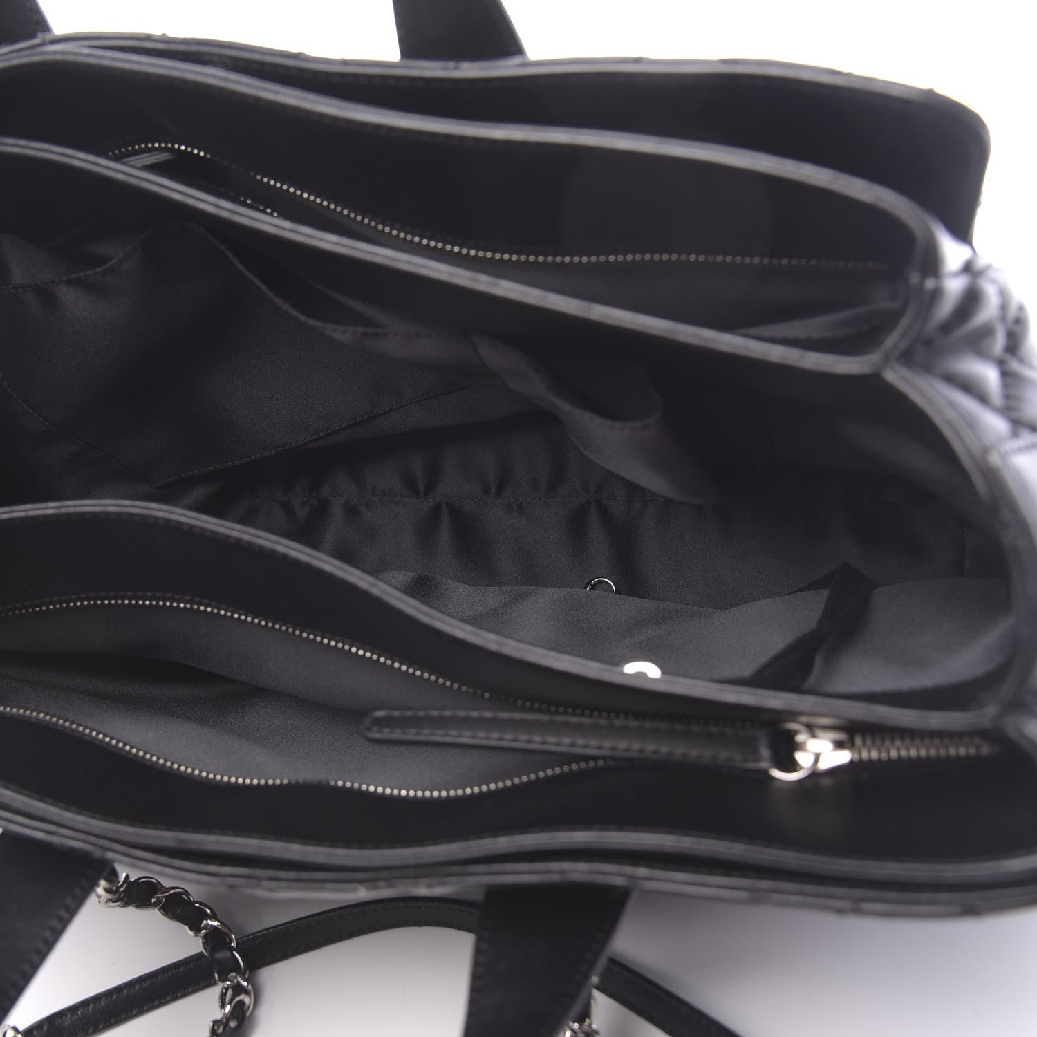 Chanel Lambskin Quilted Large Easy Carry Shopping Tote Black 6 of 12