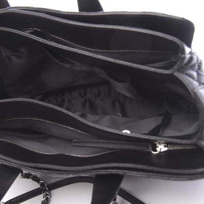 Chanel Lambskin Quilted Large Easy Carry Shopping Tote Black 6 of 12