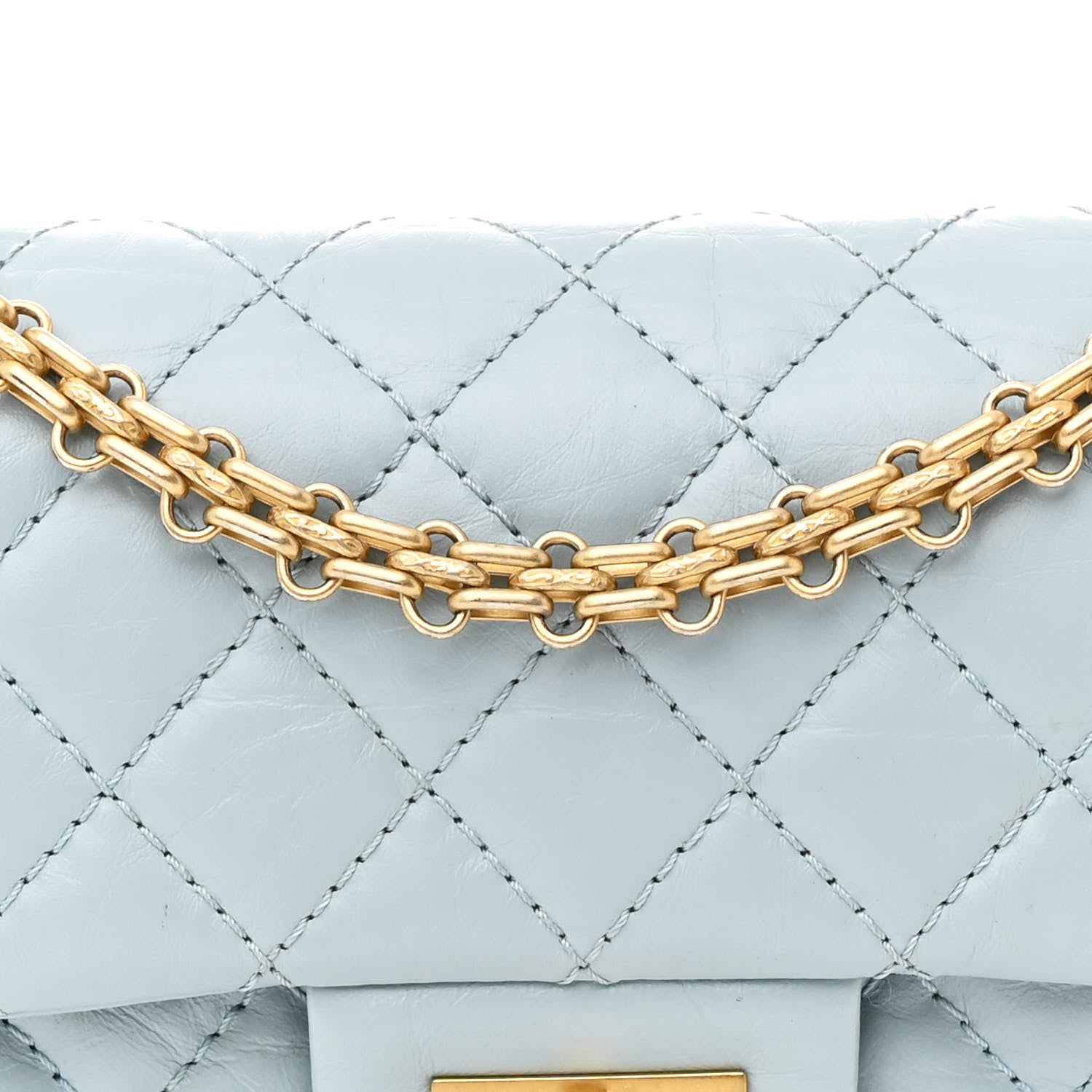 Chanel Aged Calfskin Quilted 2.55 Reissue Mini Flap Light Blue 8 of 11