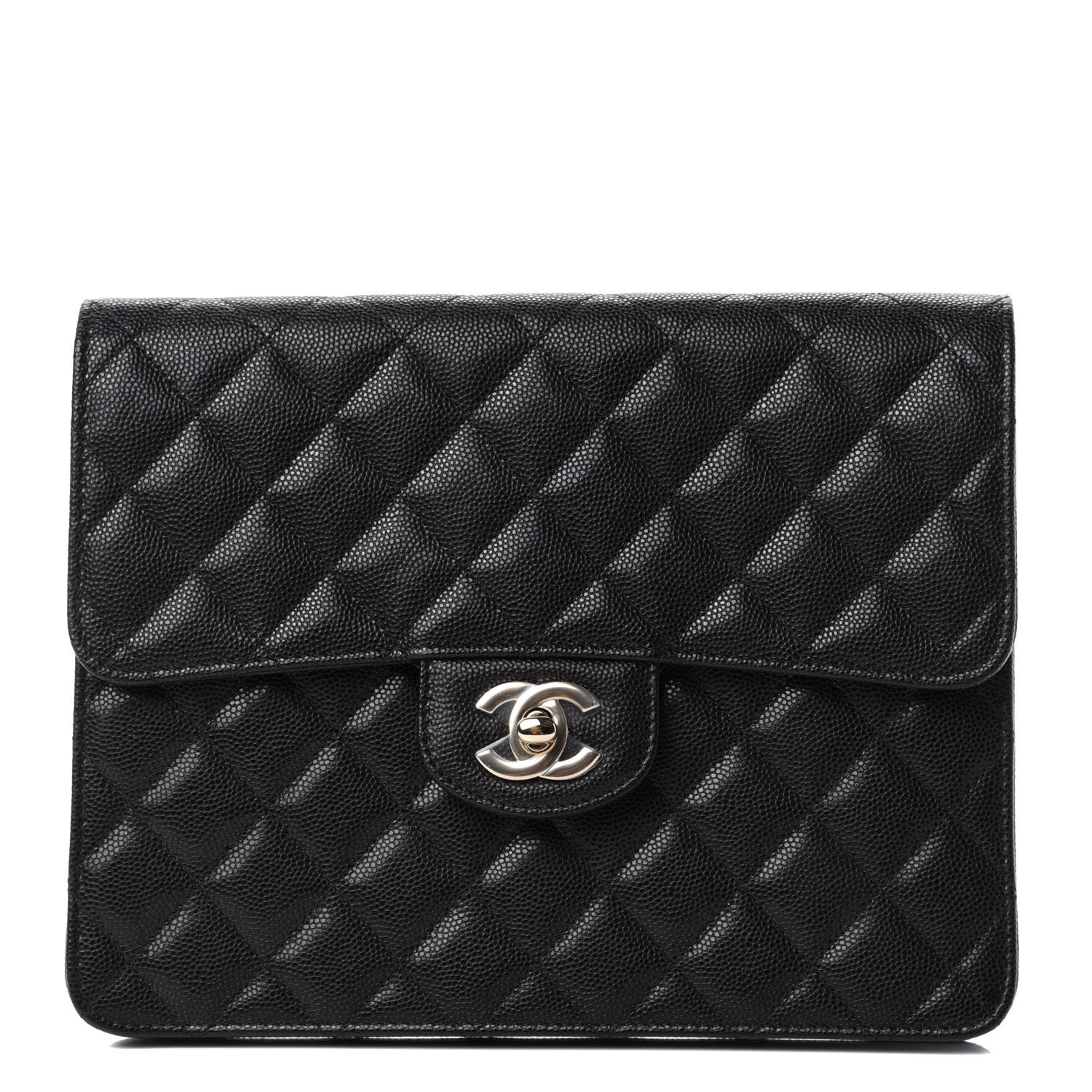 Chanel Caviar Quilted Square Flap Clutch Black 1 of 8