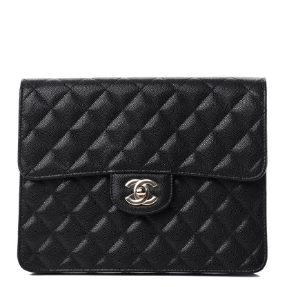Chanel Caviar Quilted Square Flap Clutch Black 1 of 8