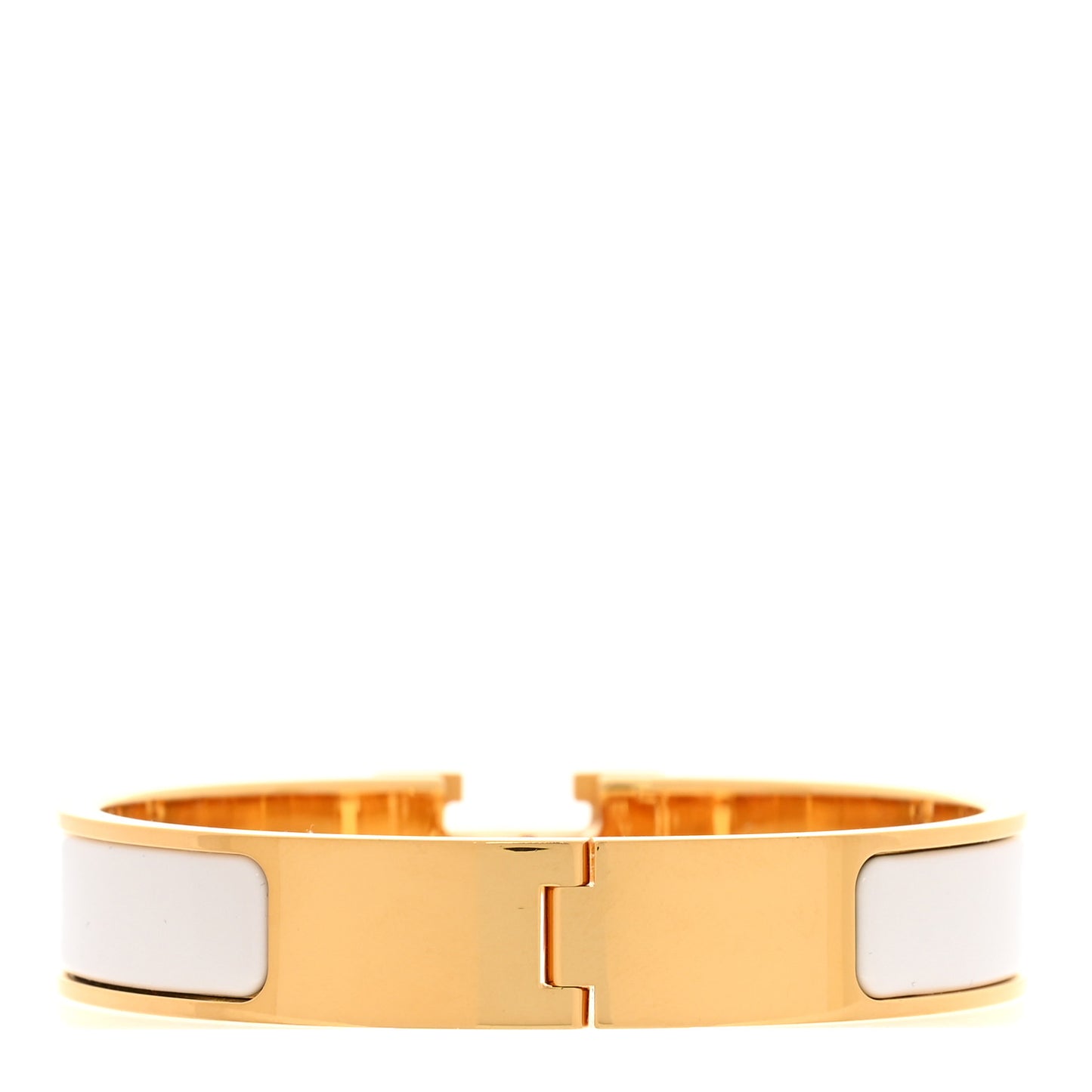 Enamel Narrow Clic Clac H Bracelet PM White