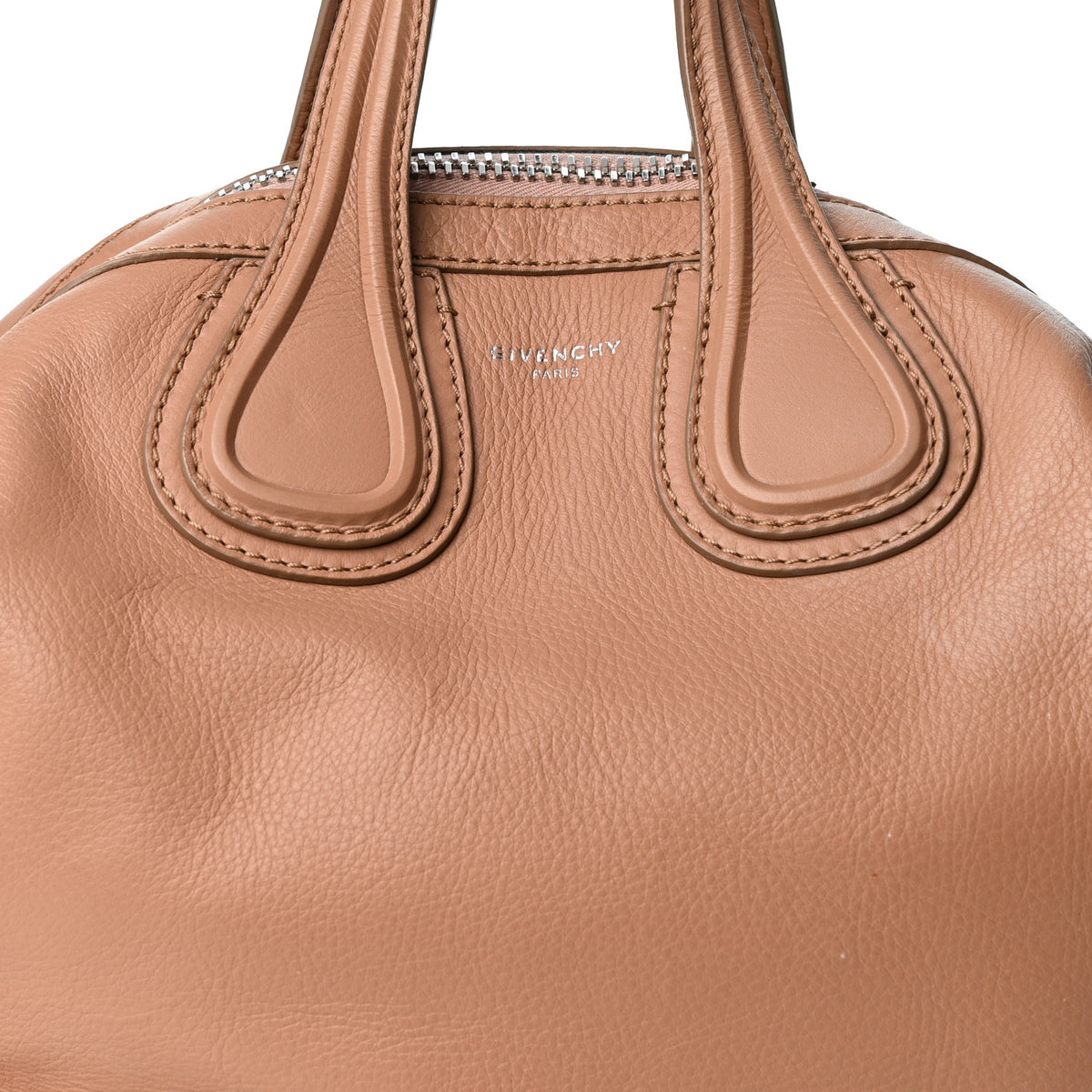 Waxy Grained Calfskin Small Nightingale  Caramel