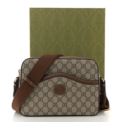 Gucci GG Supreme Monogram Azalea Calfskin Retro Interlocking G Messenger Shoulder Bag Beige Ebony Brown Sugar 12 of 12