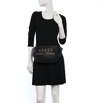 Gucci Grained Calfskin Logo Belt Bag Black 3 of 10