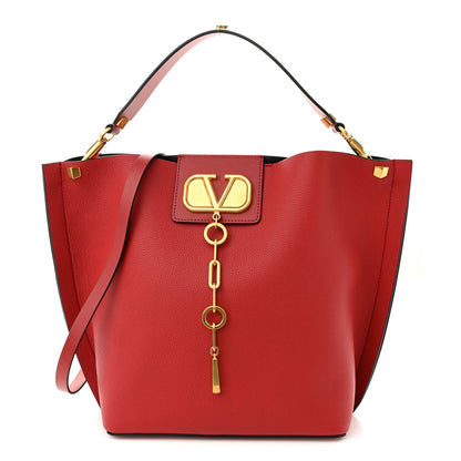 Valentino Garavani Grainy Calfskin VLogo Escape Hobo Bag Rosso Valentino 3 of 10
