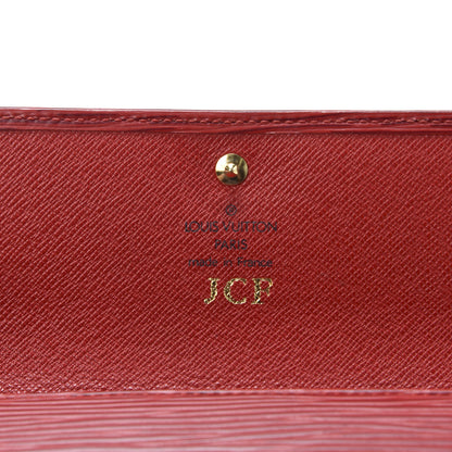 Louis Vuitton Epi Porte Tresor Etui Papiers Wallet Castillan Red 7 of 8