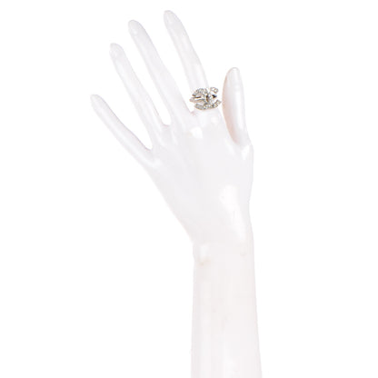 Chanel Crystal Baguette CC Ring 6 Silver 2 of 4