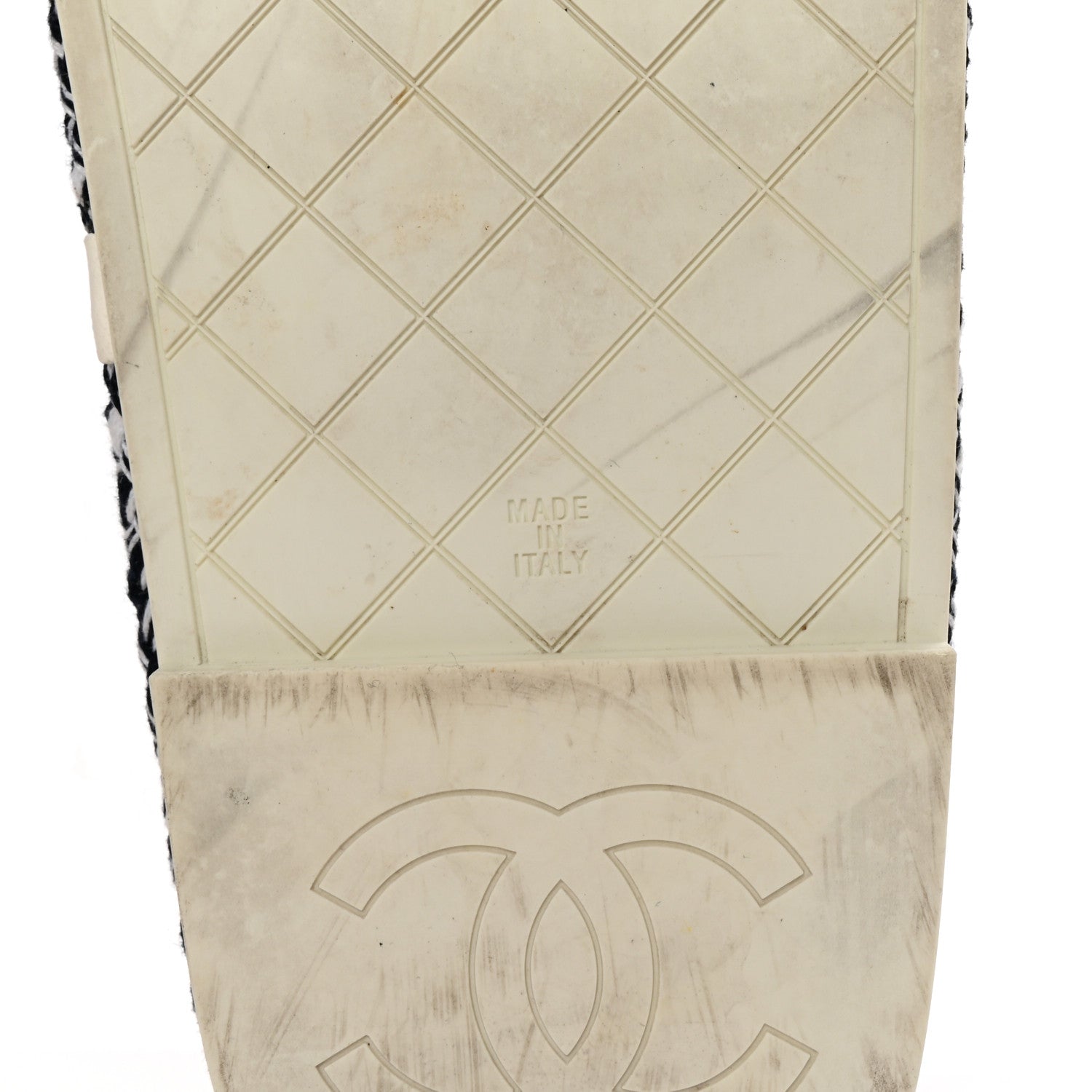 Chanel Cord Lambskin Quilted Logo Sandals 39 Navy Blue White 7 of 10