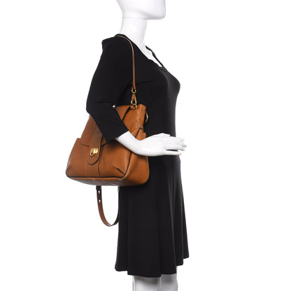 Chloe Grained Lambskin Medium Lexa Shoulder Bag Mustard Brown 3 of 10