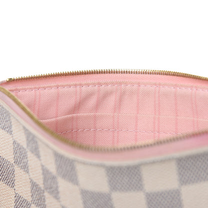 Louis Vuitton Damier Azur Neverfull MM GM Pochette Rose Ballerine 13 of 14