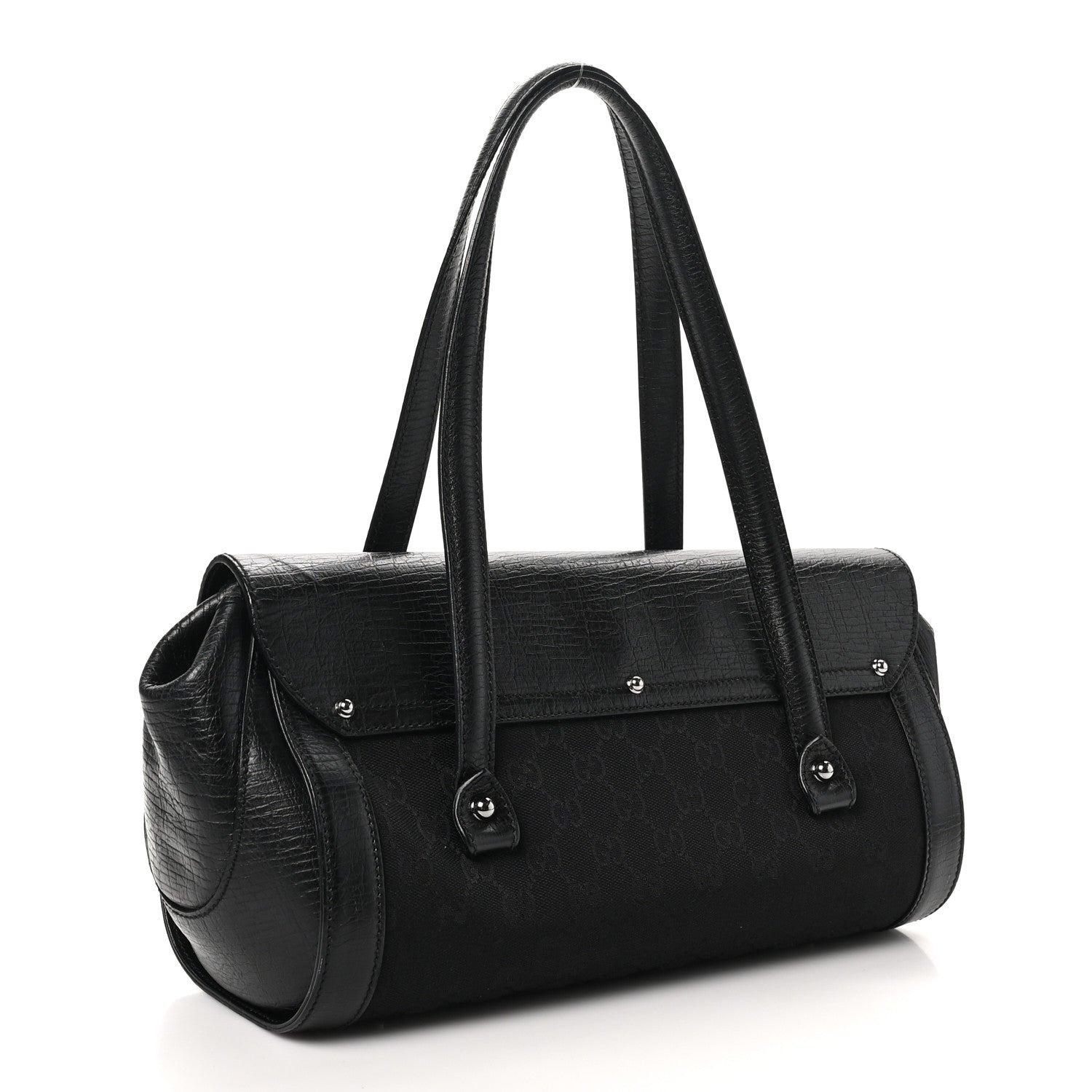 Gucci Monogram Bamboo Bullet Bag Black 3 of 10