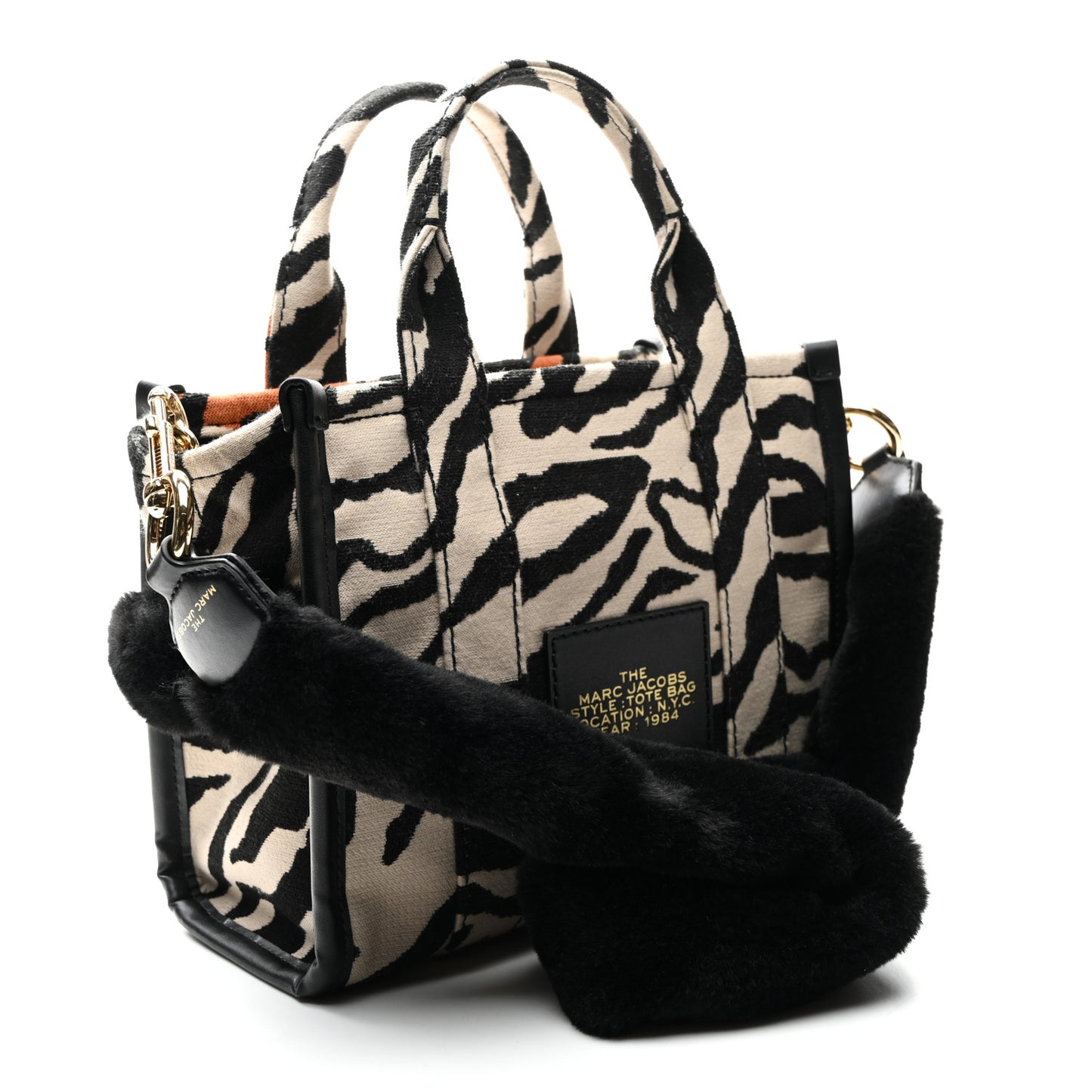 Cotton Canvas Zebra Tiger Print Mini The Traveler Tote Bag