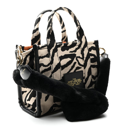 Marc Jacobs Cotton Canvas Zebra Tiger Print Mini The Traveler Tote Bag 3 of 11
