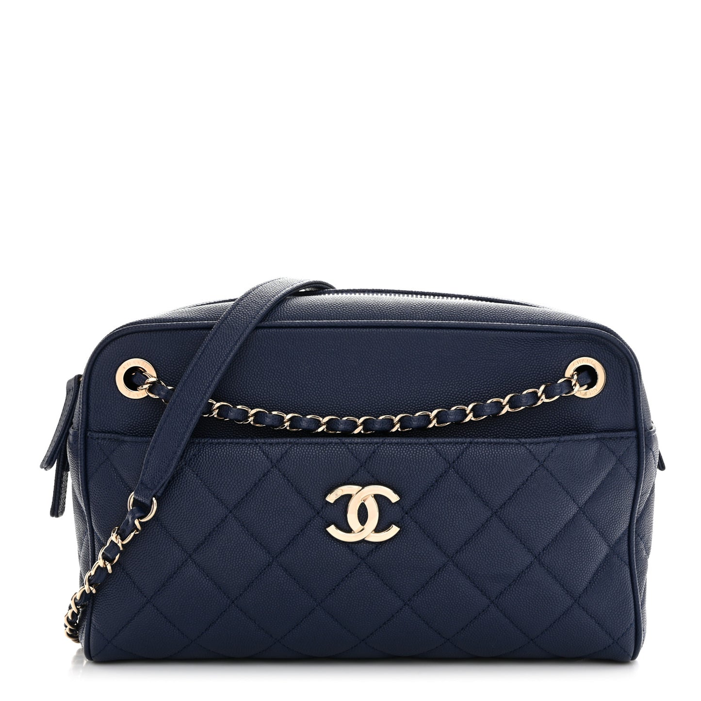 Caviar Quilted Large In & Out Camera Case Navy