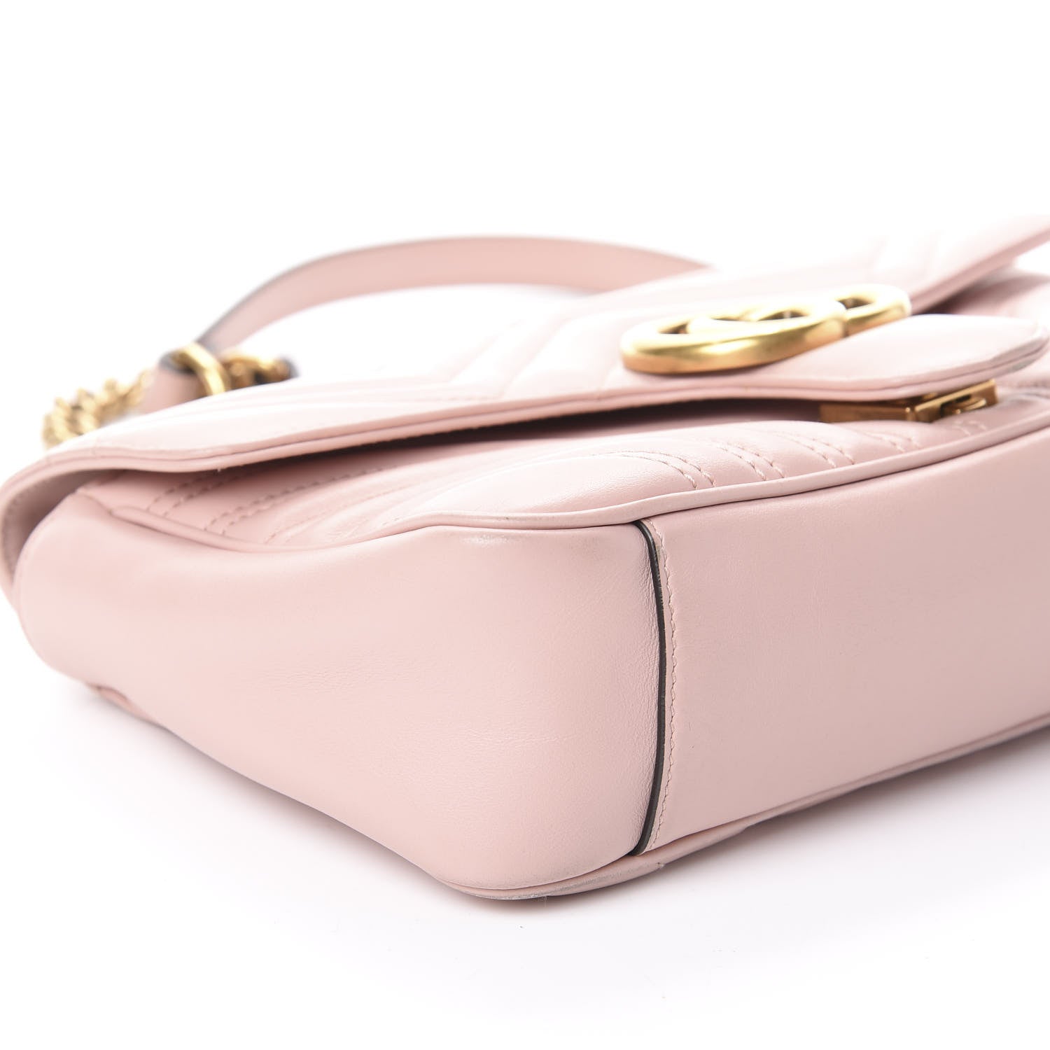 Gucci Calfskin Matelasse Small GG Marmont Shoulder Bag Perfect Pink 8 of 9