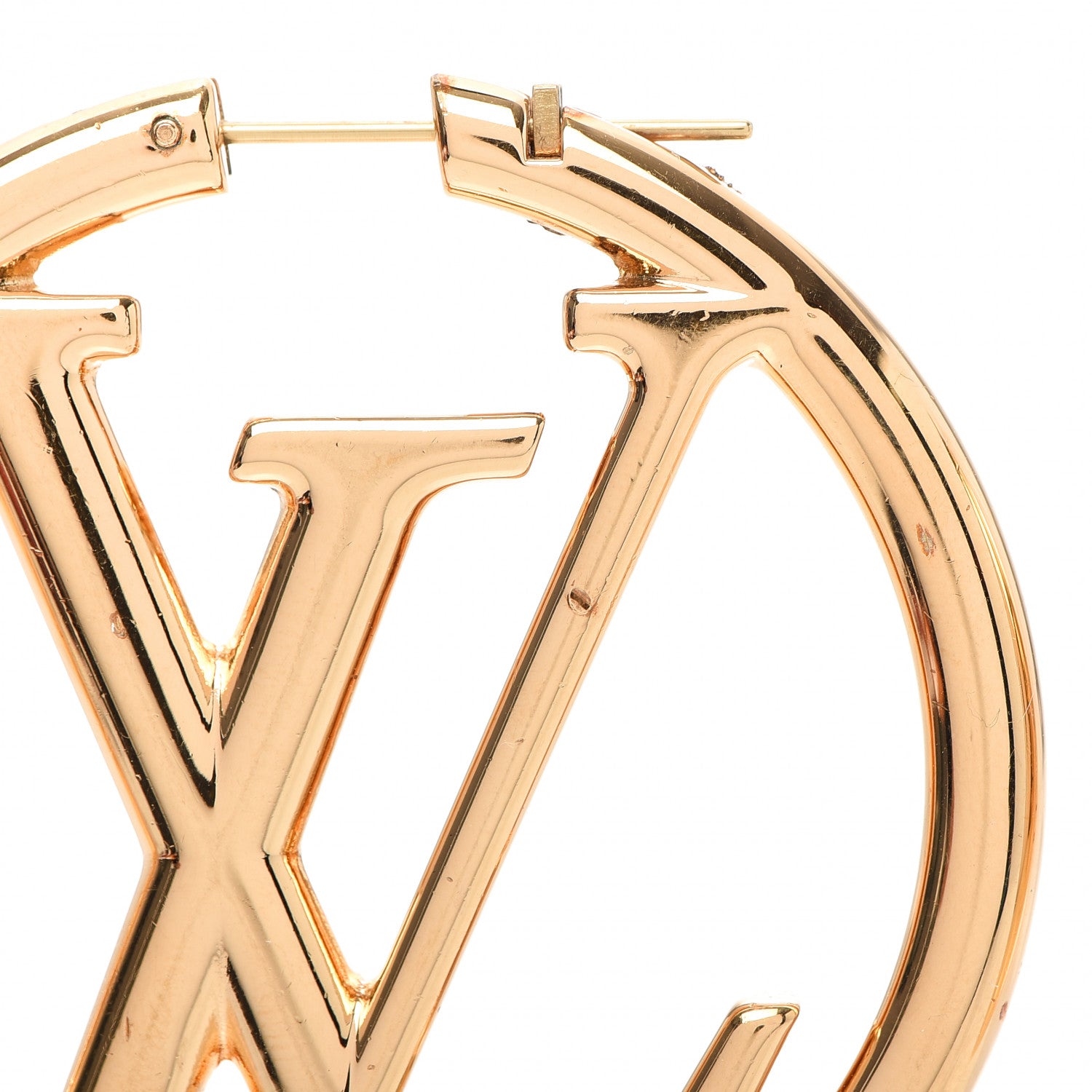 Louis Vuitton Metal Louise Hoop Earrings Gold 6 of 7