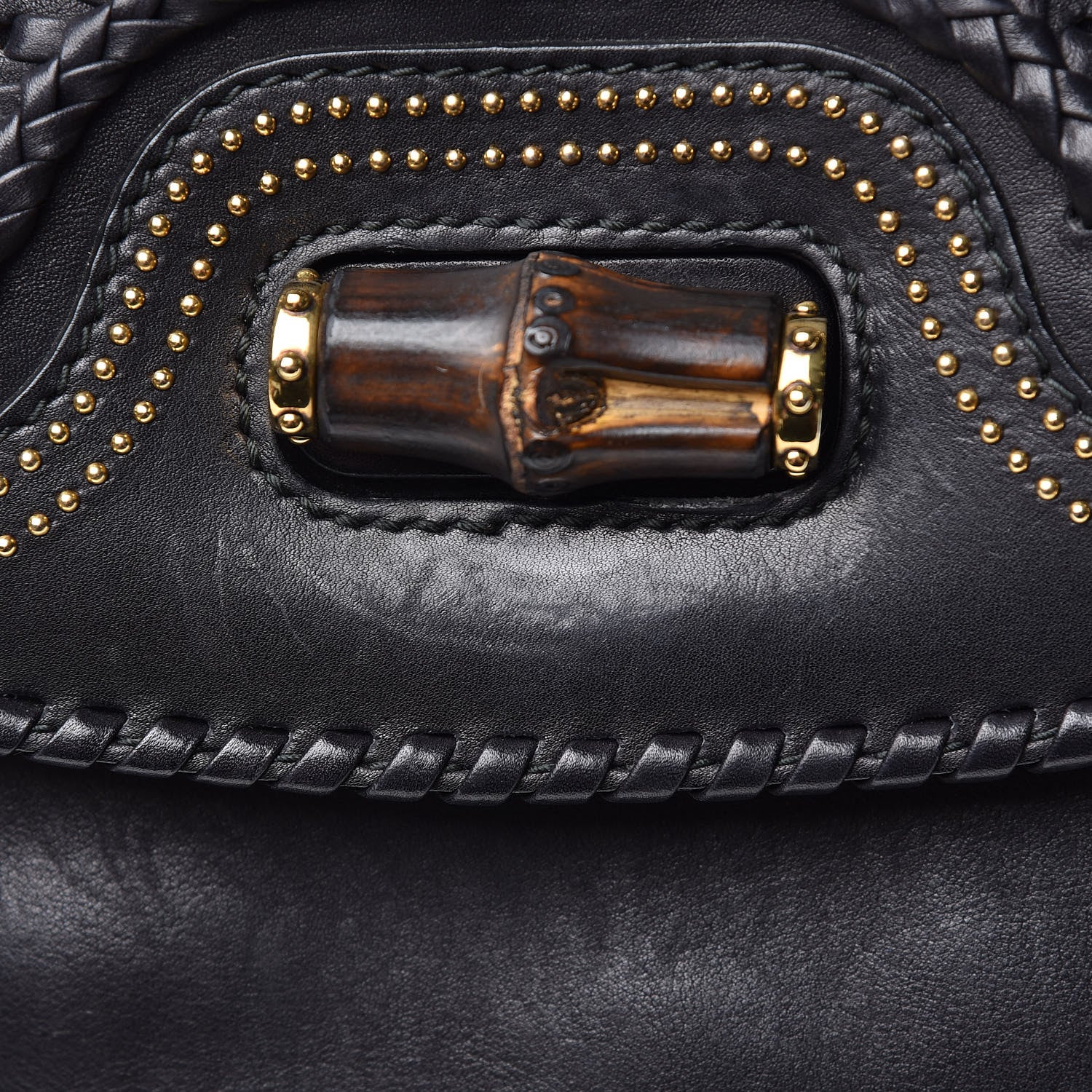 Gucci Calfskin New Bamboo Large Top Handle Bag Black 21 of 22
