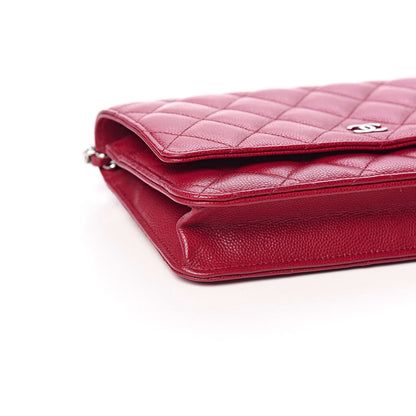 Chanel Caviar Quilted Wallet On Chain WOC Dark Pink 5 of 11