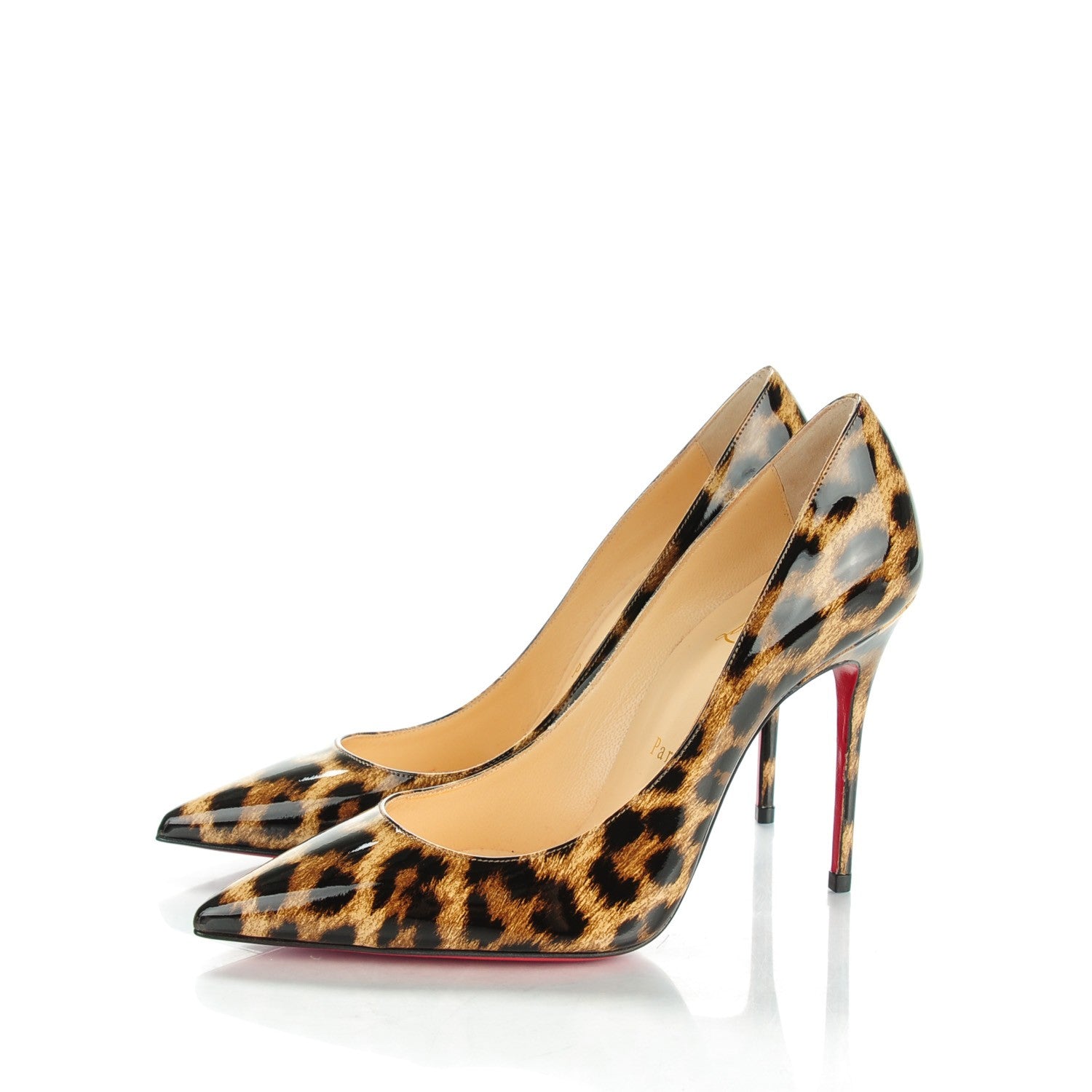 Christian Louboutin Patent Leopard Print Decollete 554 100 Pumps 36 Brown 3 of 8