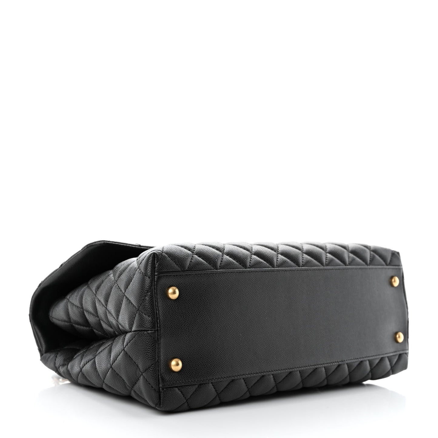 Caviar Quilted Medium Coco Handle Flap Black