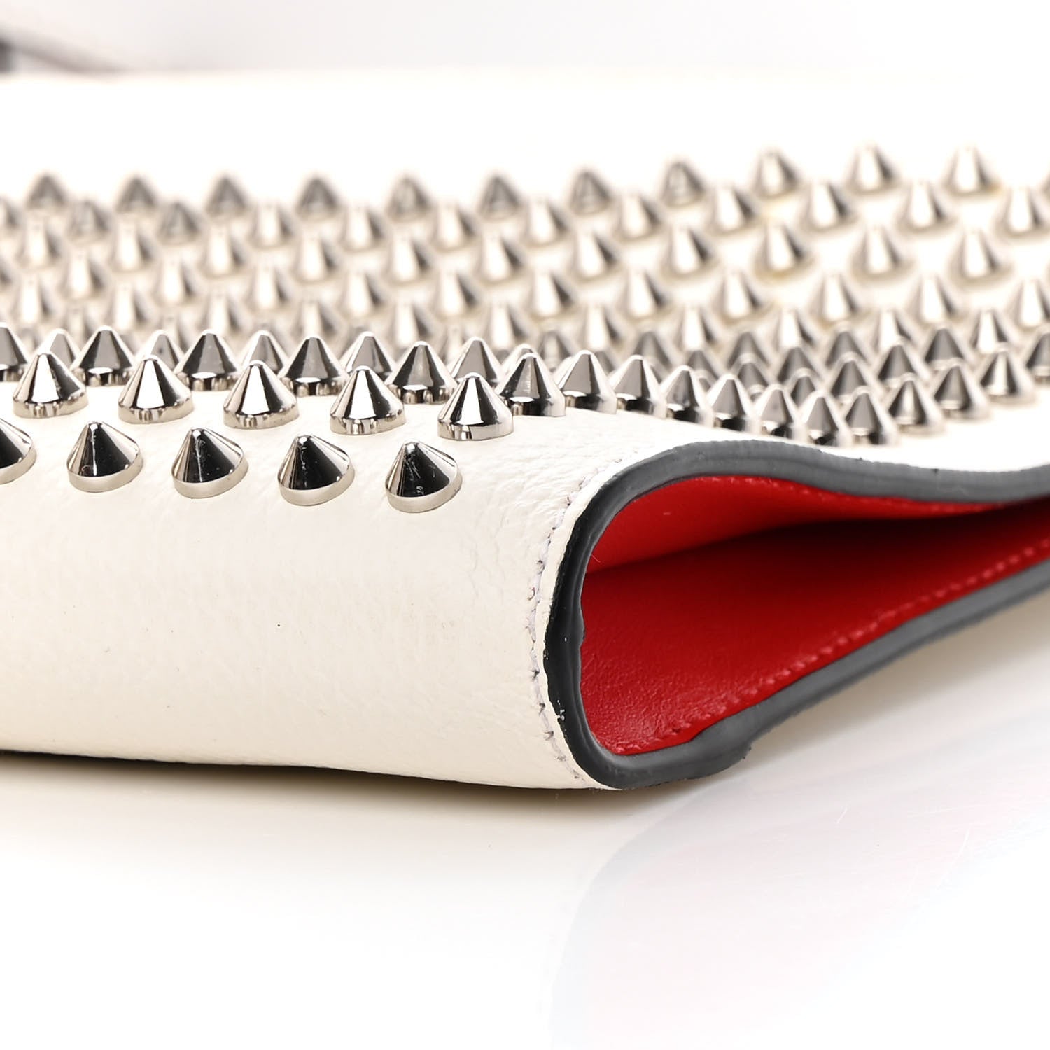 Christian Louboutin Calfskin Studded Skypouch Crossbody Clutch White 10 of 12