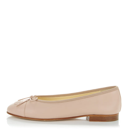 Chanel Calfskin CC Cap Toe Ballerina Flats 38 Light Pink 1 of 7