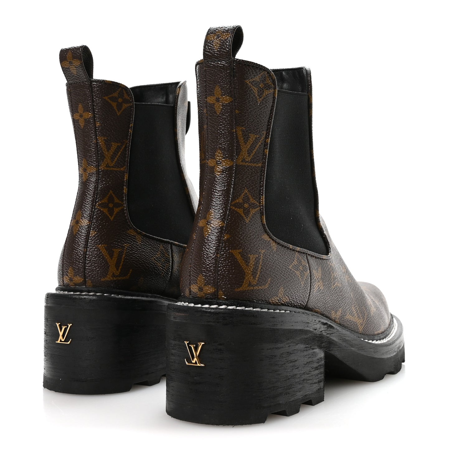 Patent Monogram LV Beaubourg Ankle Boots 41 Black