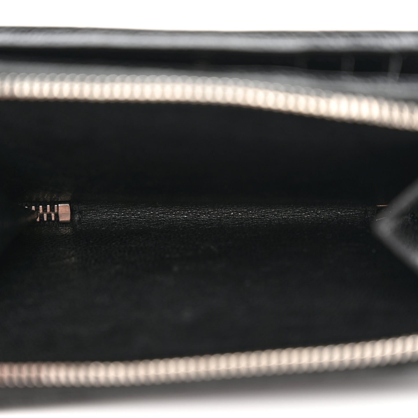 Grain De Poudre Matelasse Chevron Monogram Compact Zip Around Wallet Black