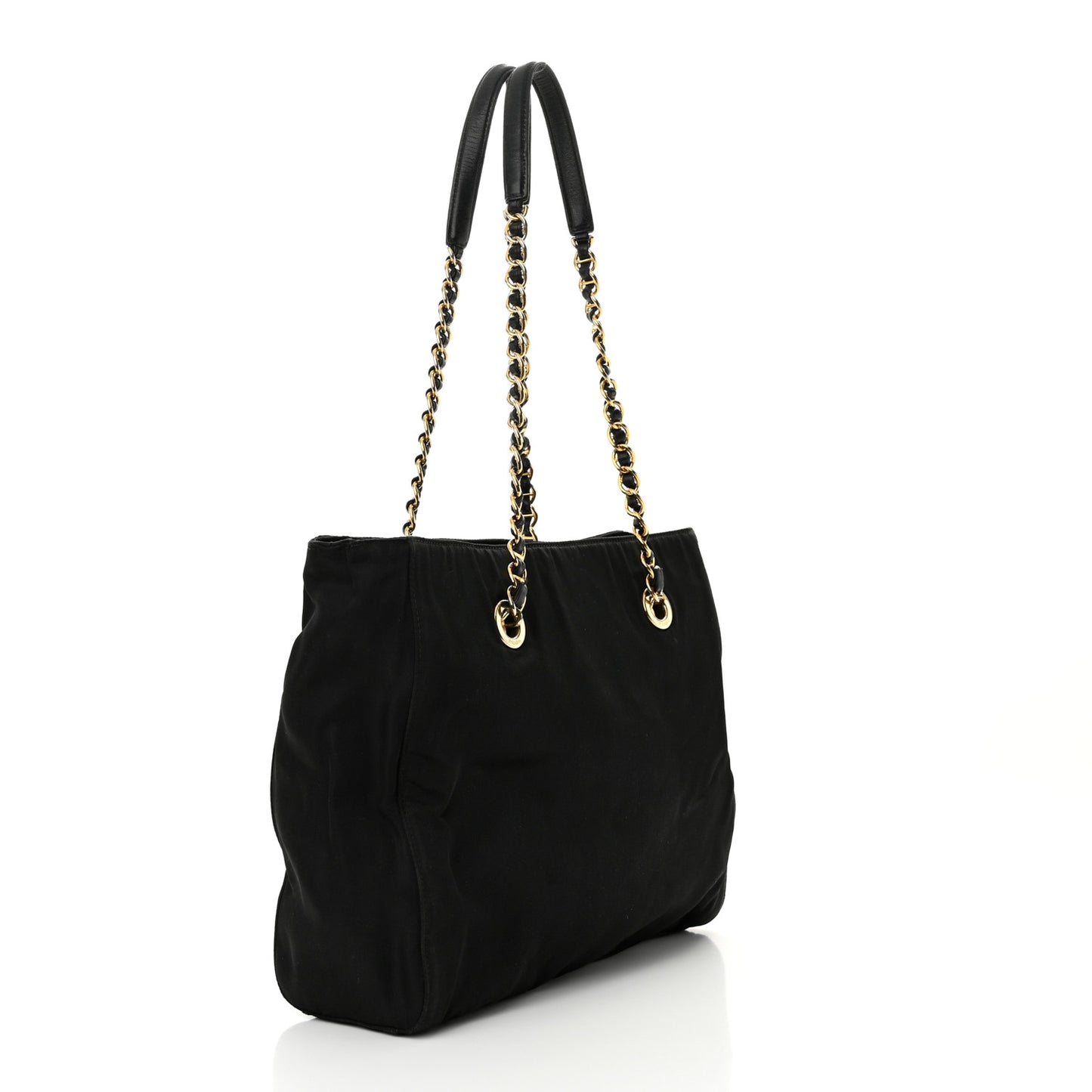 Tessuto Nylon Chain Shoulder Bag Black