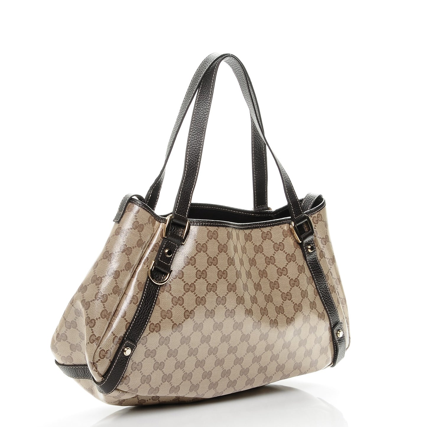 Crystal Monogram Medium Abbey Shoulder Bag Dark Brown