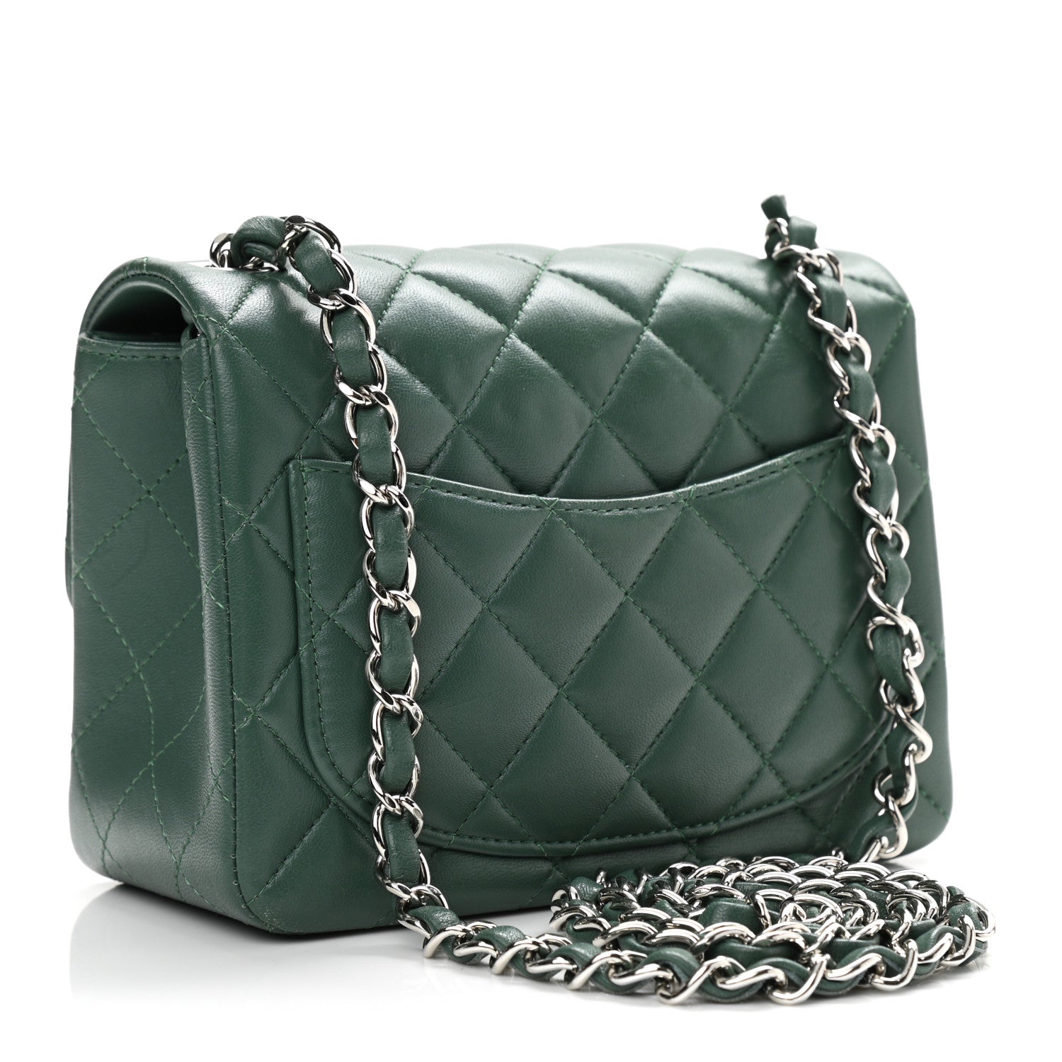 Chanel Lambskin Quilted Mini Square Flap Green 3 of 11