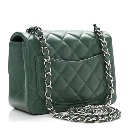 Chanel Lambskin Quilted Mini Square Flap Green 3 of 11