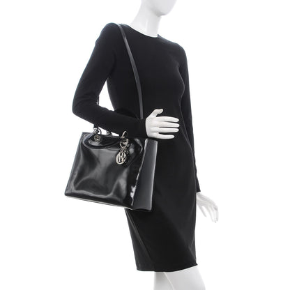 Christian Dior Glazed Calfskin Large Lady Dior Black 2 of 15