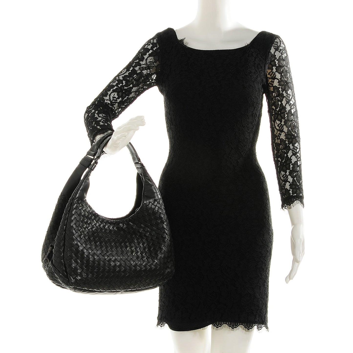 Nappa Intrecciato Medium Campana Nero Black