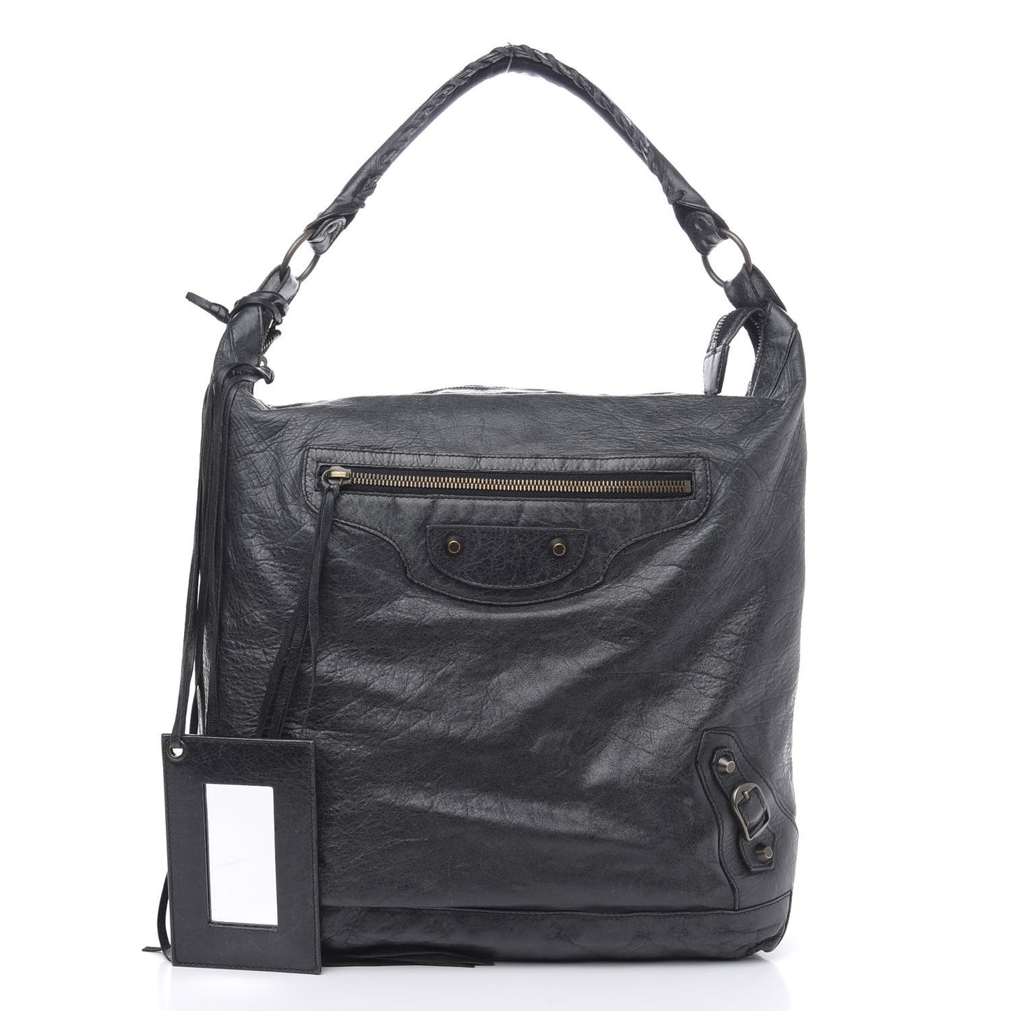 Agneau Classic Hardware Day Hobo Black