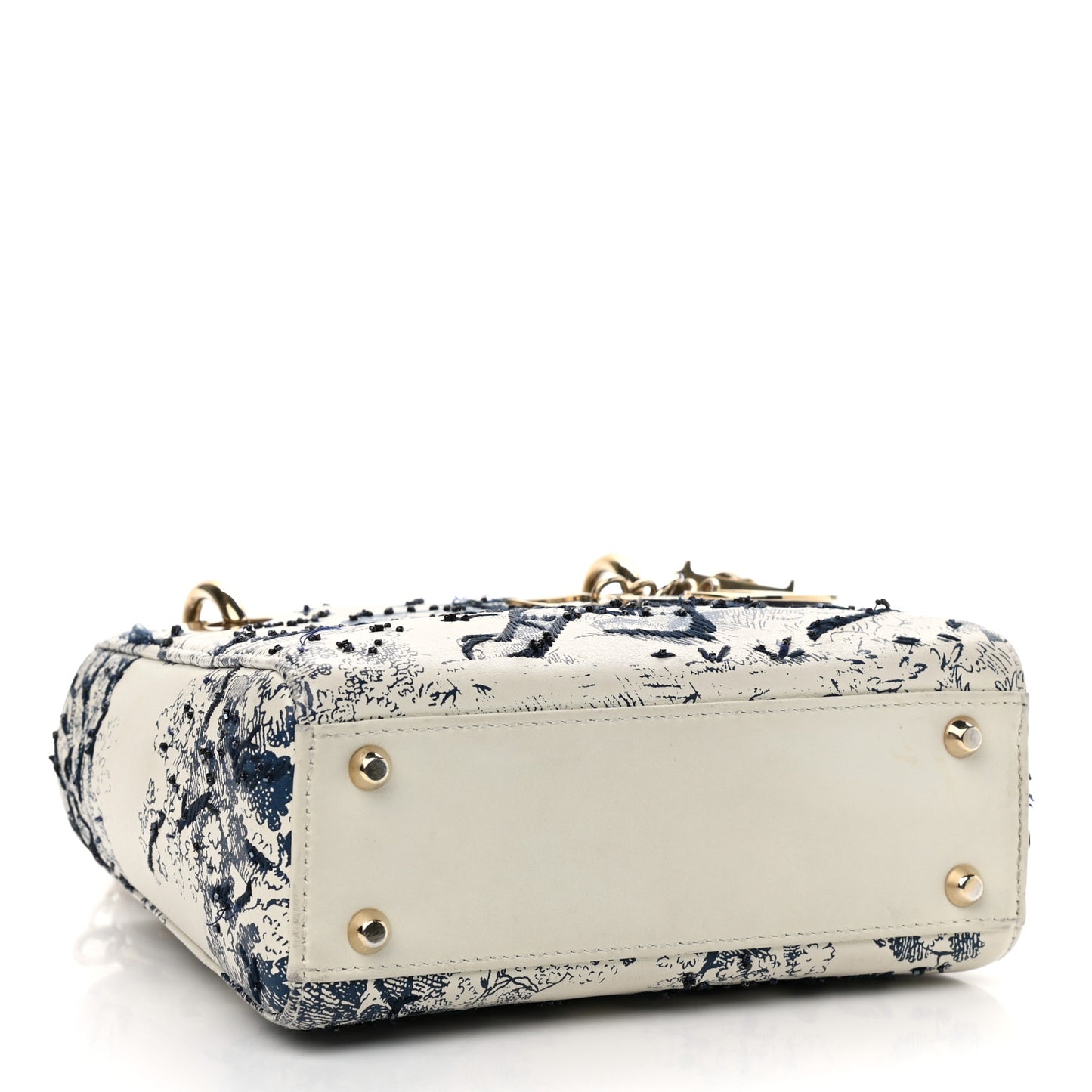 Calfskin Toile de Jouy Mini Lady Dior Blue