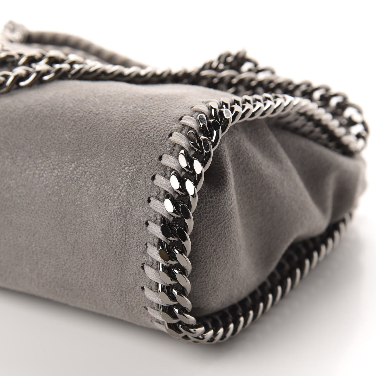 Shaggy Deer Mini Falabella Fold Over Tote Light Grey