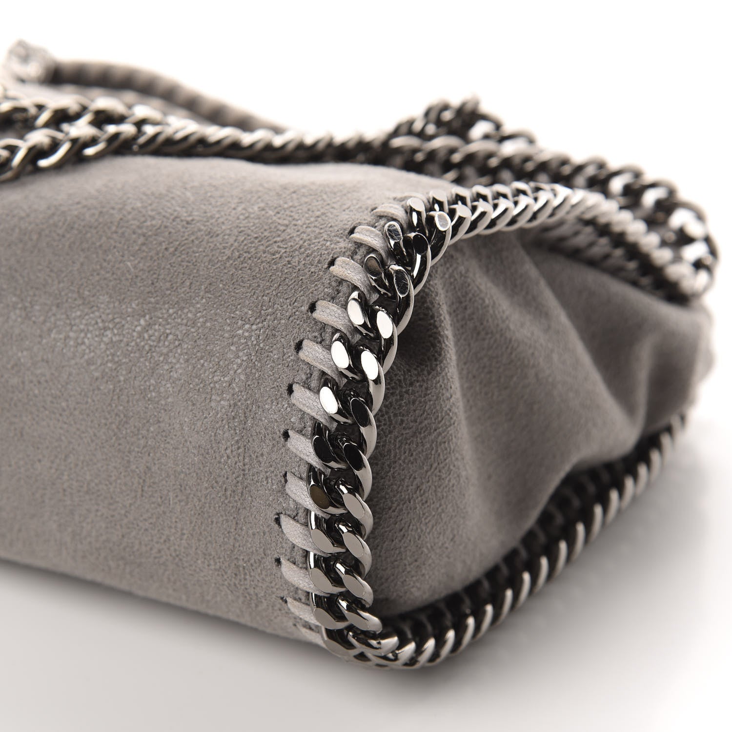 Stella McCartney Shaggy Deer Mini Falabella Fold Over Tote Light Grey 6 of 11