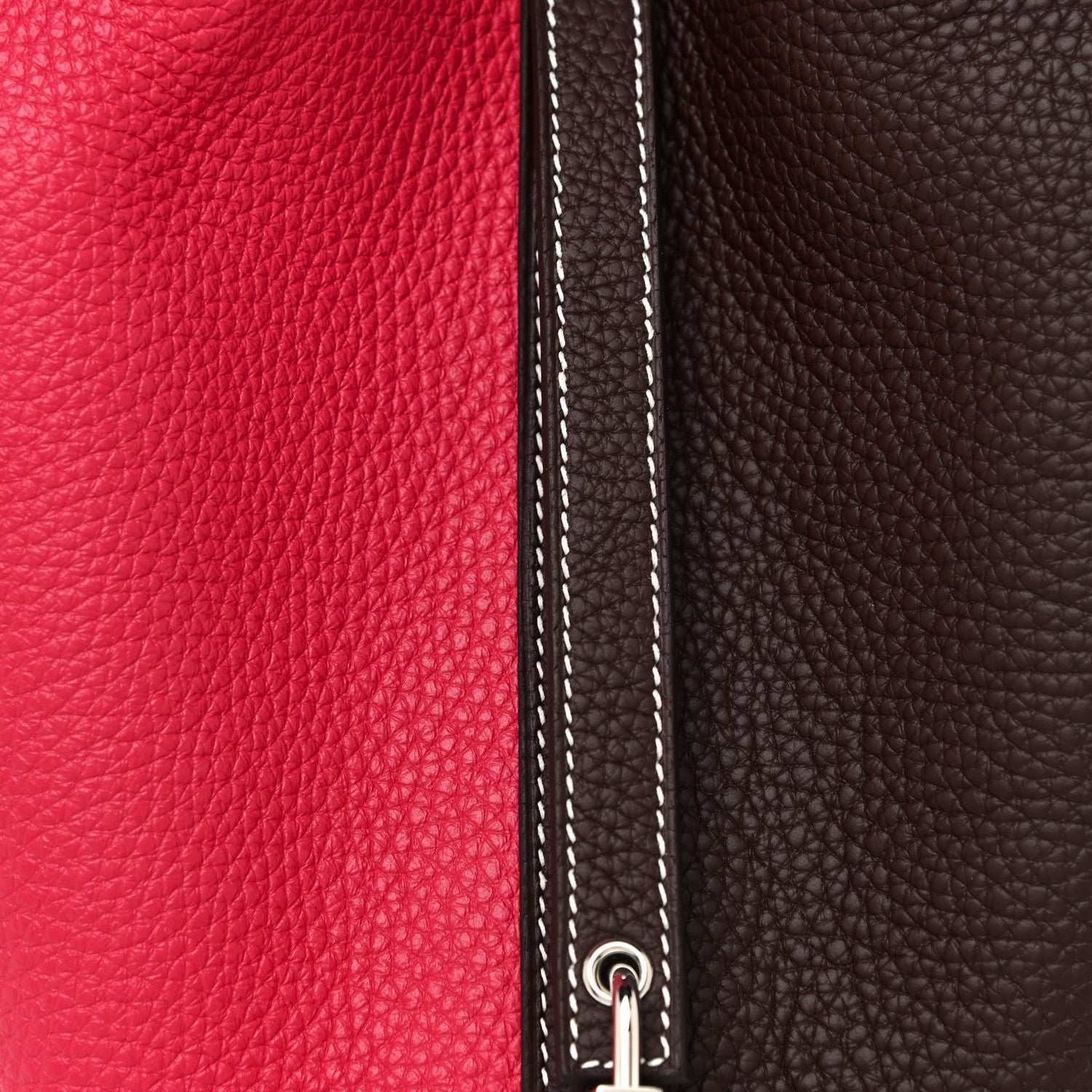 Hermes Taurillon Clemence Casaque Picotin Lock 18 PM Rouge Sellier Framboise 7 of 10