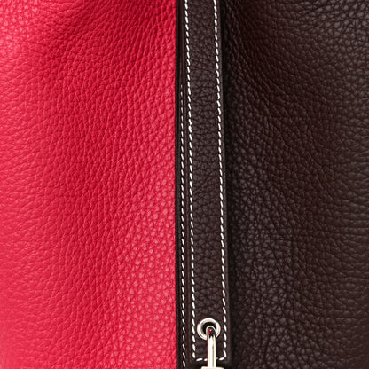 Hermes Taurillon Clemence Casaque Picotin Lock 18 PM Rouge Sellier Framboise 7 of 10