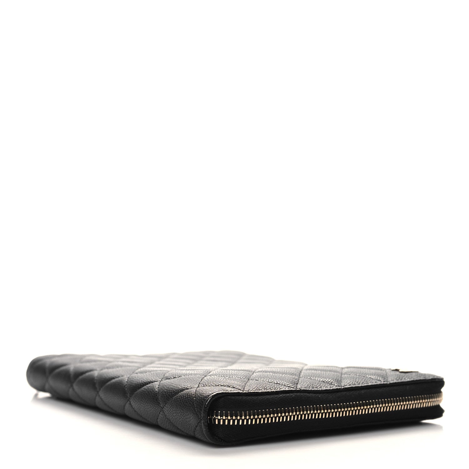 Chanel Caviar Quilted Zip Around Notebook Agenda Cover Black 5 of 12
